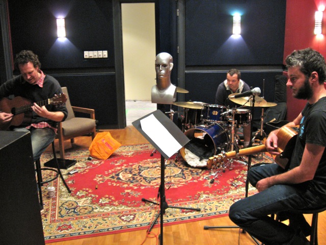 band recording on a studio